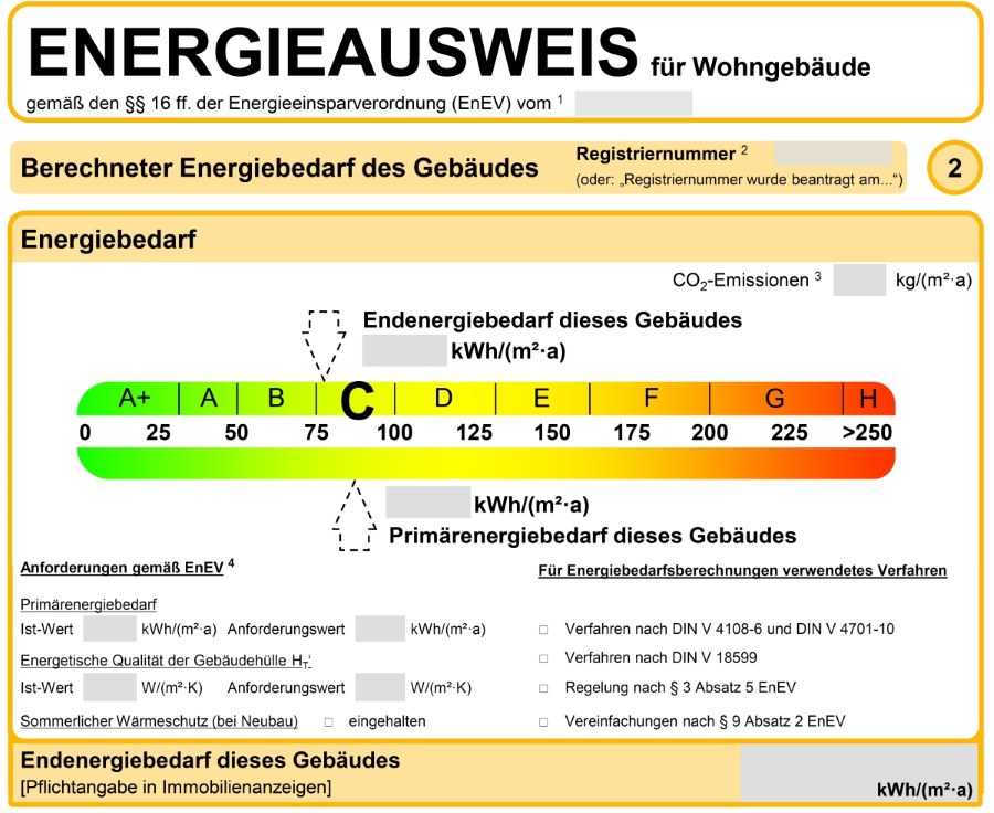 Beispiel eines Energieausweises